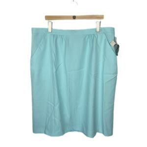 Vintage Aqua A Line Below The Knee Polyester Skirt NWT - Women's Size 24W